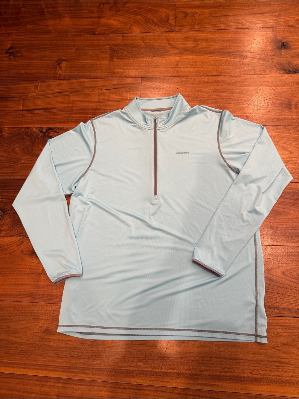 Patagonia Tropic Comfort 1/4 zip XL blue/grey stitching like new